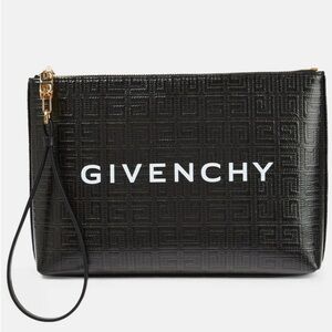 Givenchy Black Embossed Logo Pouch